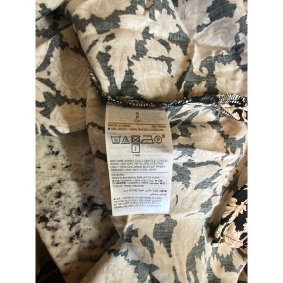 Jane Delancey Women Blouse Small Black White Leopard Flutter Sleeve Mob Wife Y2K - Picture 5 of 9